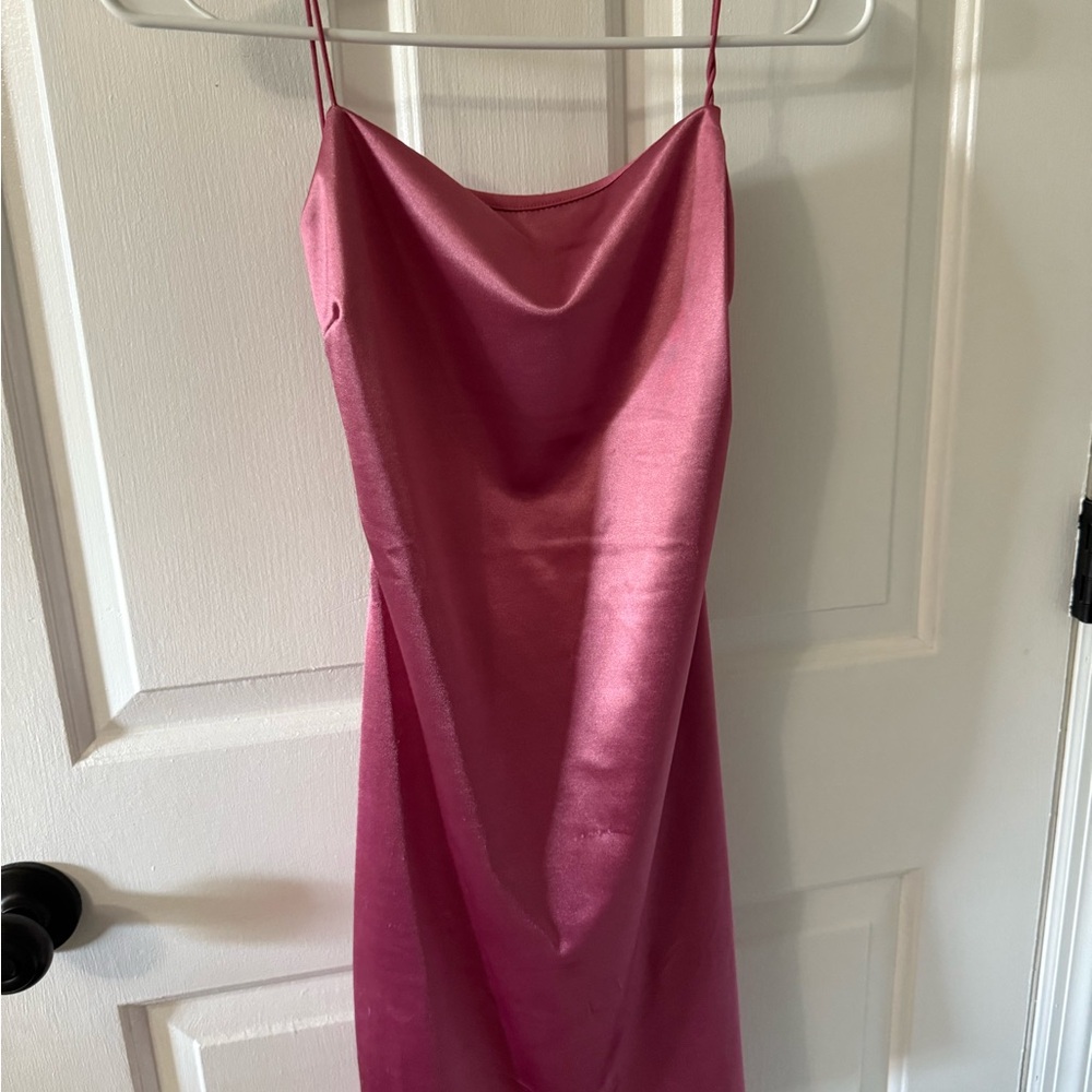 Windsor Fuchsia Satin Dress